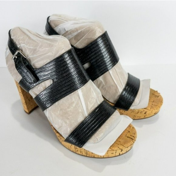 Naturalizer Marla Heel Sandals Black Lizard -6.5 - Picture 6 of 8